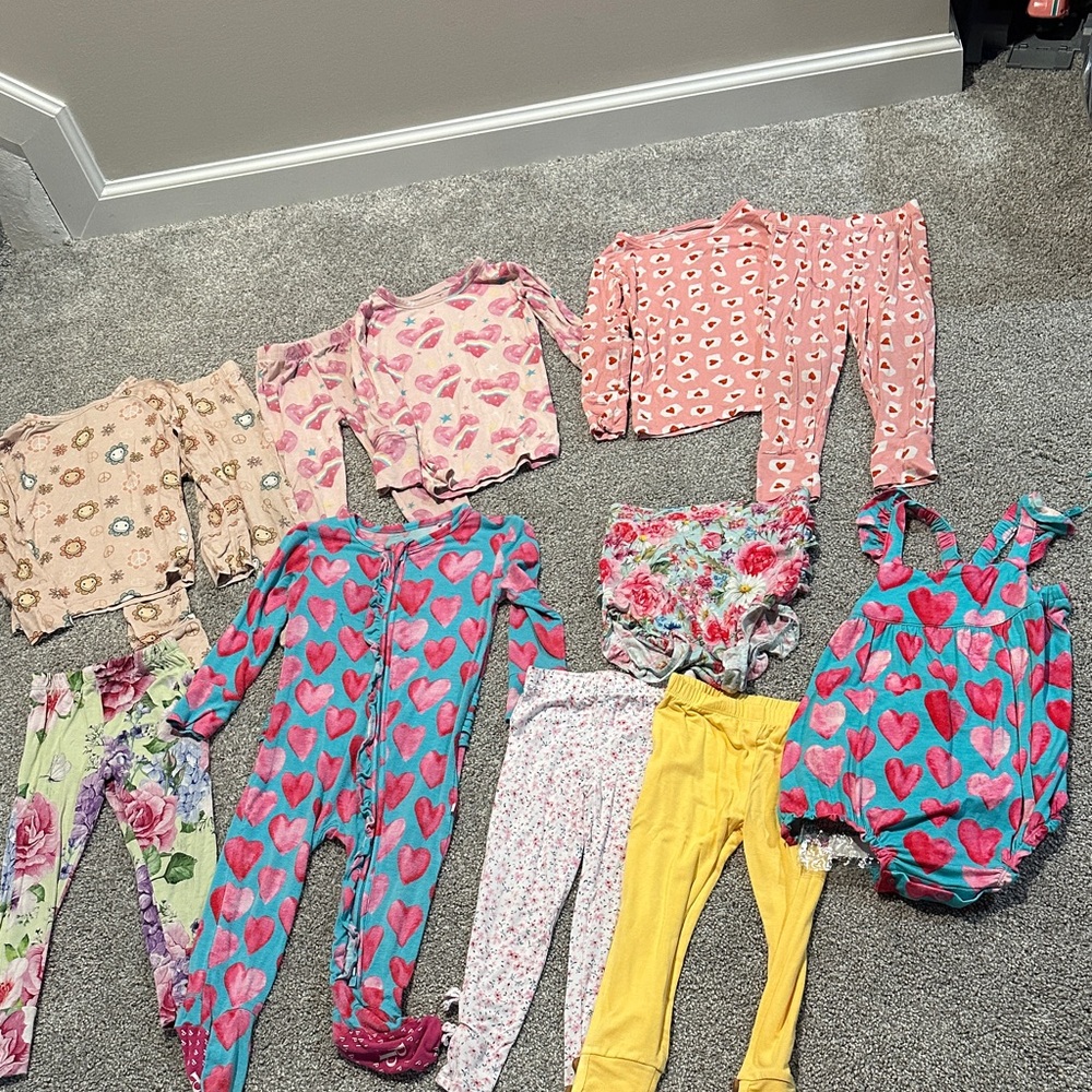 Posh Peanut 2T bundle lot plus bamboo boutique brand PJ set